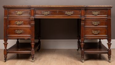A Maple & Co pedestal desk