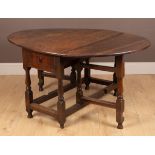 A 17th or 18th century oak gateleg table