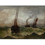 James Harris of Swansea (1810-1887), boats in choppy seas