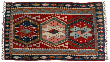 A 20th century hand-woven Afghan wool Anatolian style Kilim