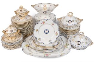 A 19th century Staffordshire bone china part dinner service