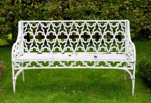 A Regency style cast aluminum garden bench