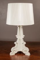 A Carter white table lamp of Italianate form