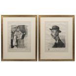 Hector Dumas (French 1872-1965), a pair of portrait lithographs