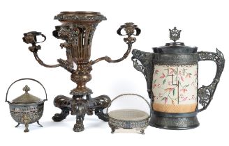 A collection of silver plated, and pewter objects