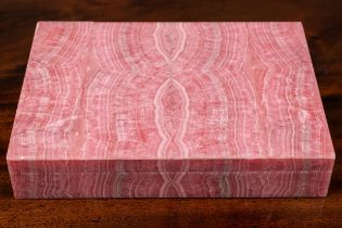 An pink rhodochrosite box by Asprey & Company