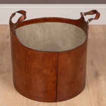 A leather bucket