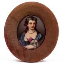 A 19th century German porcelain portrait miniature