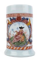 A late 18th century German Milch glass tankard