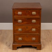 A small mahogany chest of drawers