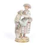 A Meissen figurine of a shepherdess