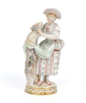 A Meissen figurine of a shepherdess