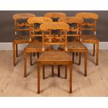 Set of six Swedish maple wood dining chairs