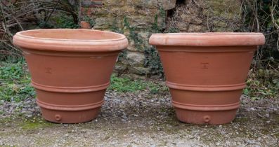 A pair of large Italian terracotta planters