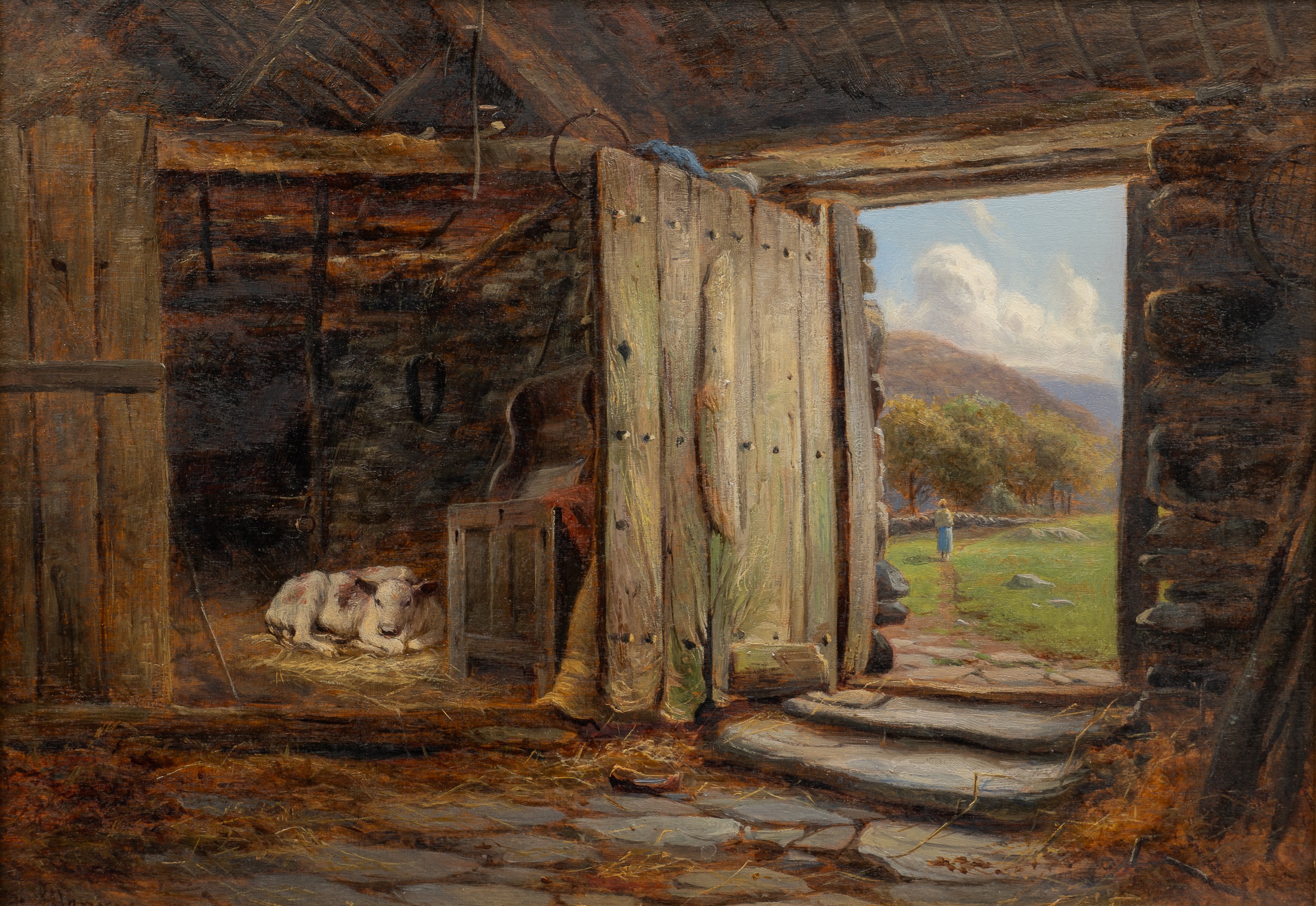 Two decorative paintings of rustic scenes - Image 5 of 7