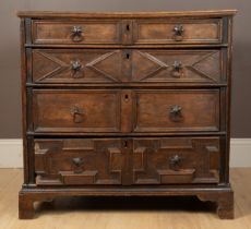 A 17th or 18th century oak chest of drawers