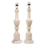 A pair of classically styled hardstone table lamps