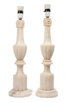 A pair of classically styled hardstone table lamps
