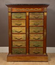 An Empire style marble-topped filing chest