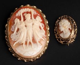 Two cameo brooches