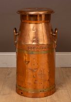 An old copper milk churn