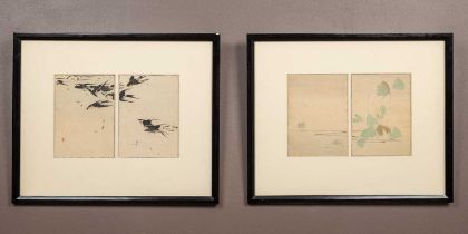 Two contemporary pairs of diptych prints