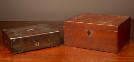 Two boxes, one of rosewood and one of mahogany