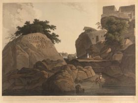 Thomas and William Daniell 'S.E. View of the Fakeers rock in the River Ganges, near Sultangunge',