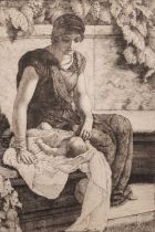 Thomas Riley (1856-1892) 'The First Born', etching, 30 x 20cm