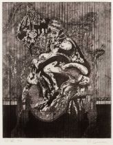 Peter Curran (1948-2006) 'Screaming Page after Francis Bacon', artist's proof etching, pencil signed