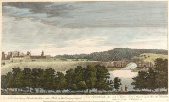 J Boydell A North East view of Blenheim House and Park in the County of Oxford, etching with hand-