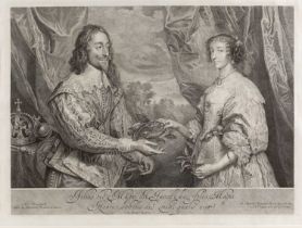 George Vertue after Anthony van Dyke King Charles I and Henrietta Maria, pub circa 1742,