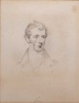 19th century English school 'Gower', portrait of a young man, lithograph, 25 x 20cm; and a further