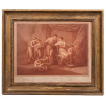 Francesco Bartolozzi after Angelica Kaufman Paulus Aurelius, sepia stipple engraving, 30 x 38.5cm