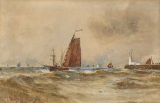 Thomas Bush Hardy (1842-1897) Off the harbour bar, signed and indistinctly inscribed, watercolour