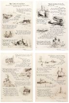 Rowland Langmaid The Laws of the Navy, plates I-IV, each inscribed 'etched by Rowland Langmaid' in
