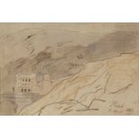 Edward Lear (1812-1888) Paxo, inscribed and dated 5 April 1863 and numbered 5, pen and sepia ink