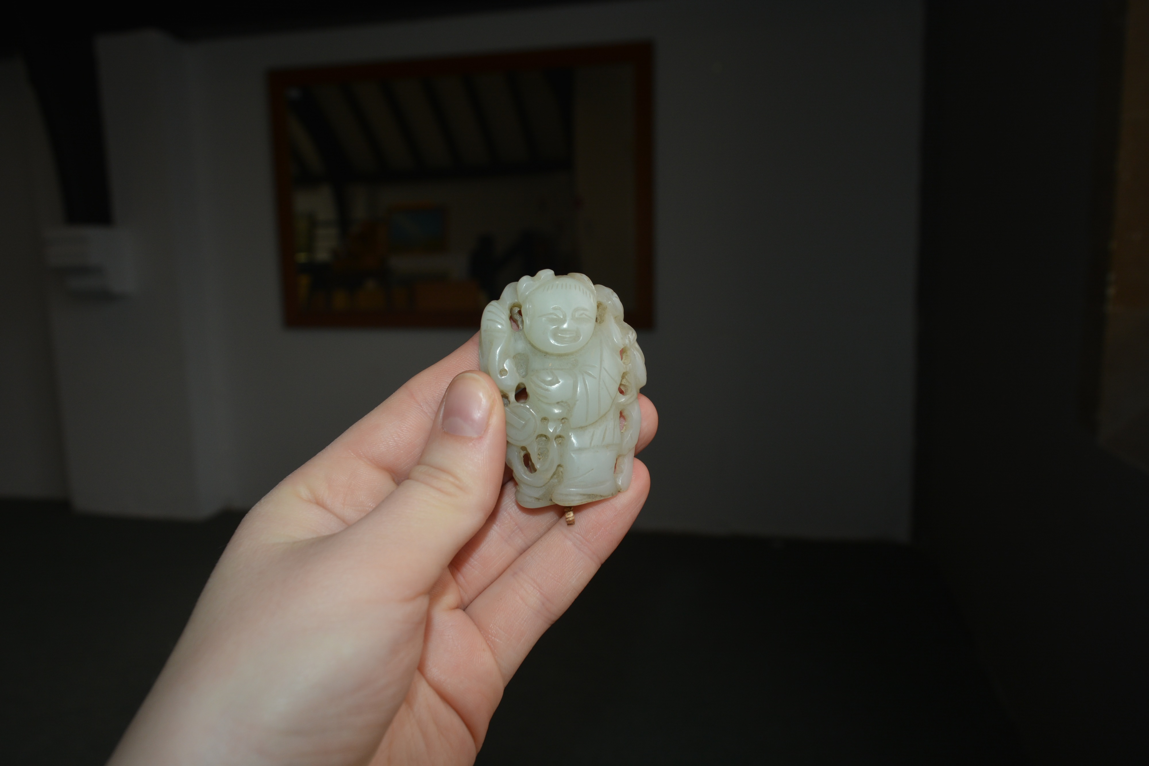 Group of three jade pieces Chinese, 19th/20th Century including a model sceptre with a carved ruyi - Image 7 of 19