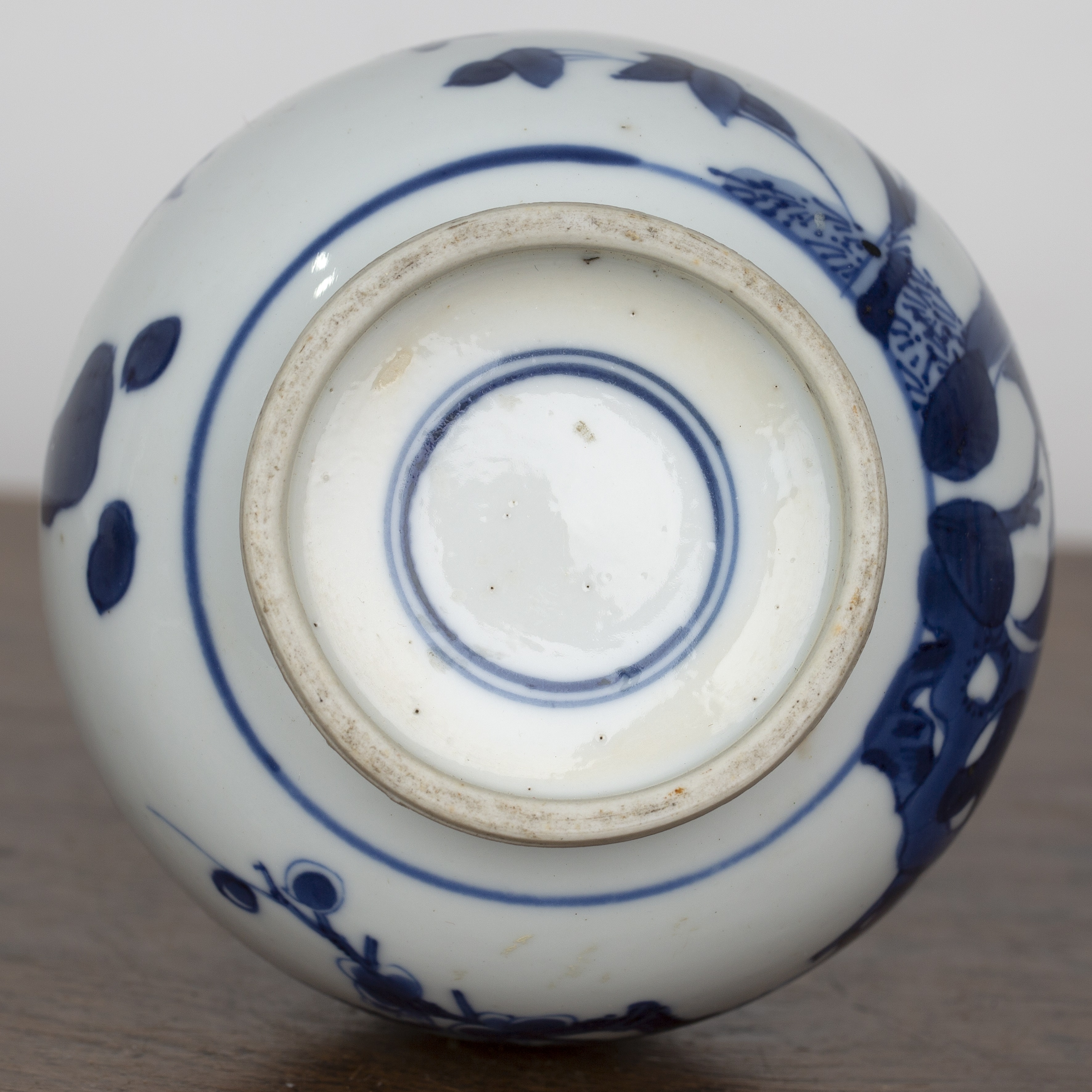 Blue and white porcelain bottle vase Chinese, Kangxi painted with branches, rockwork and blossom, - Image 4 of 9