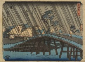 Utagawa 'Ando' Hiroshige (1797-1858) Japanese woodblock print 'No 19. Ejiri: Koyoshida Bridge - 53