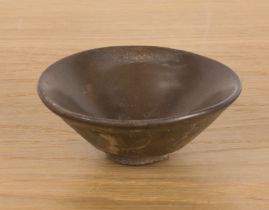 Brown glazed teabowl Chinese, Song dynasty of plain tapering form, 11.5cm diameter x 4.5cm high With