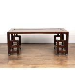 Hongmu rectangular low/coffee table Chinese, early 20th Century with a rectangular top and shaped