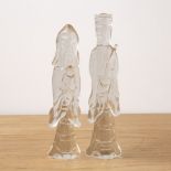 Two rock crystal carved Immortals Chinese, late19th/early 20th Century including a model of