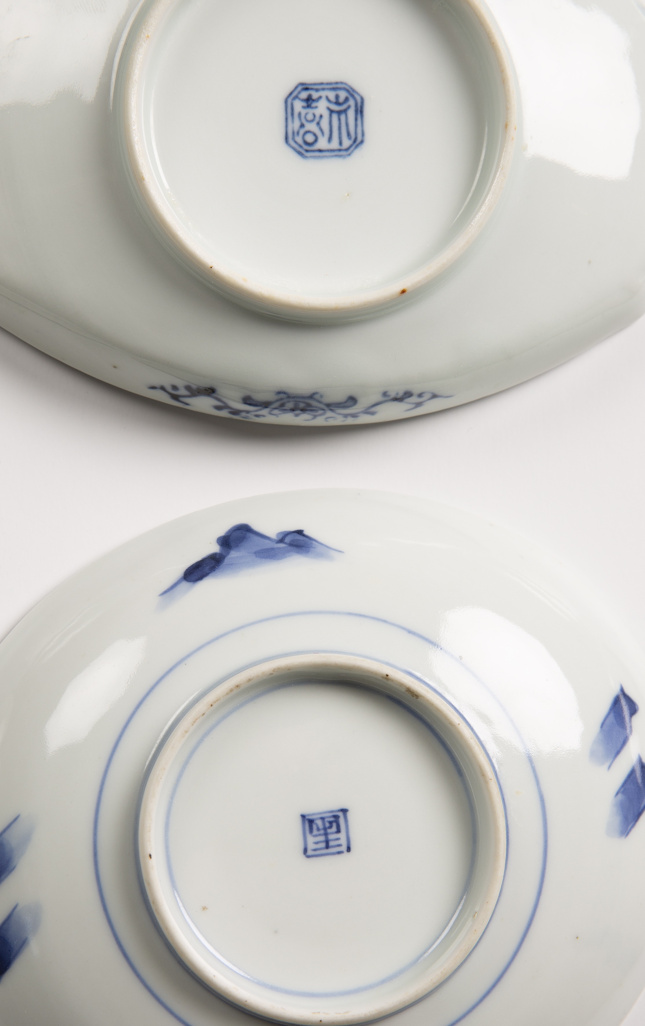 Group of Arita and Imari dishes Japanese including a pair of square dishes, painted with horses, - Image 3 of 5