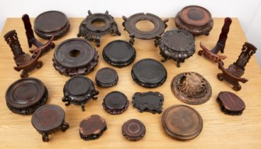 Collection of hardwood stands Chinese, 19th/20th Century At present, there is no condition report