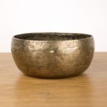 Singing bowl Nepalese, 18th/19th Century of plain form, 20cm x 9.5cm With some wear, slight bumps