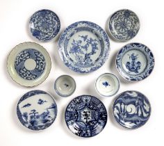 Group of blue and white pieces Chinese and Japanese including Hirado, Kraak style and others, the