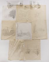 Chiang Yee (Chinese, 1903-1977) collection of pencil and pen studies of various locations, to