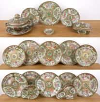 Group of Cantonese porcelain Chinese, late 19th Century to include an oval tureen, cover and