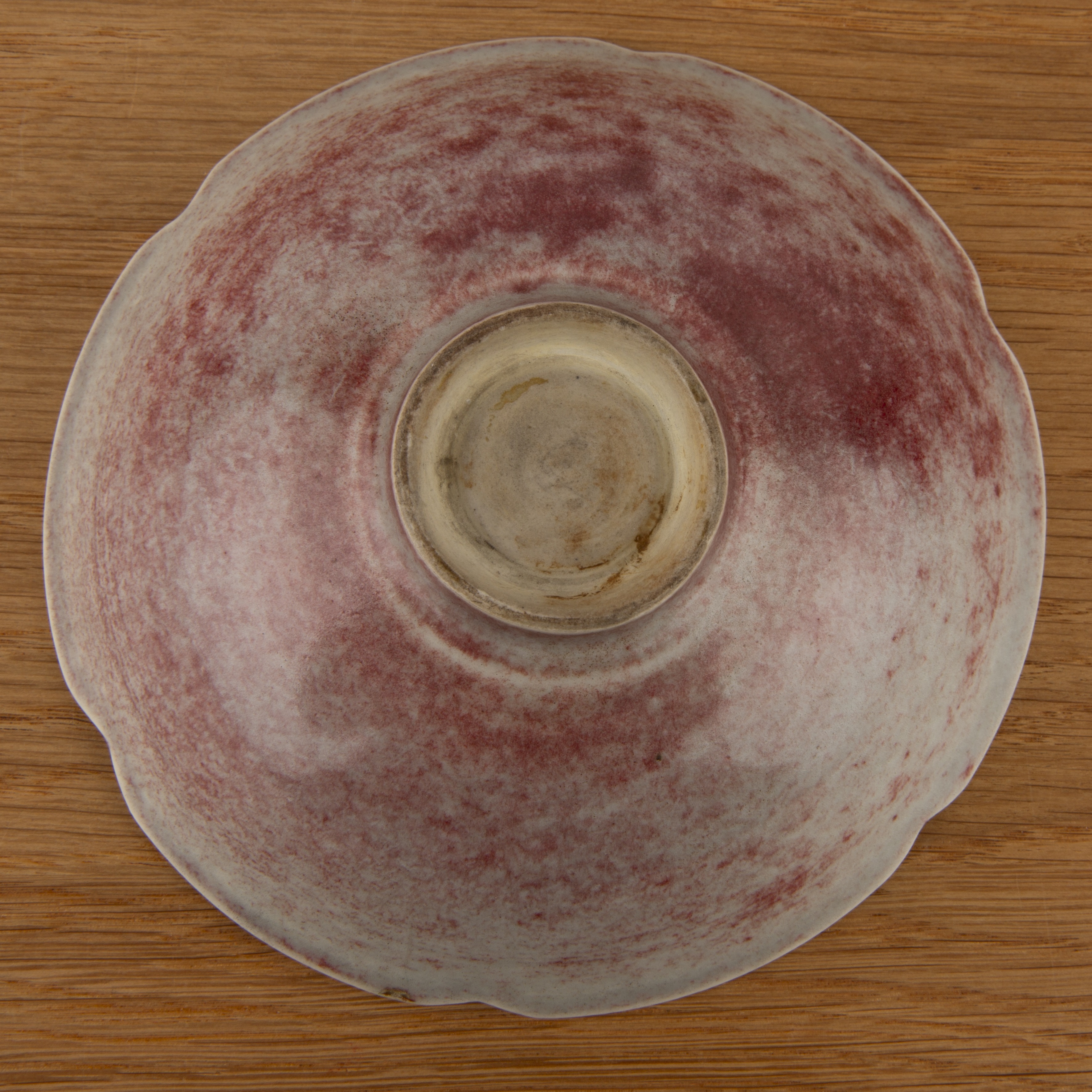 Peach bloom glaze petal-shaped bowl Chinese, 18th Century with a raised foot rim, 13cm diameter x - Image 4 of 6